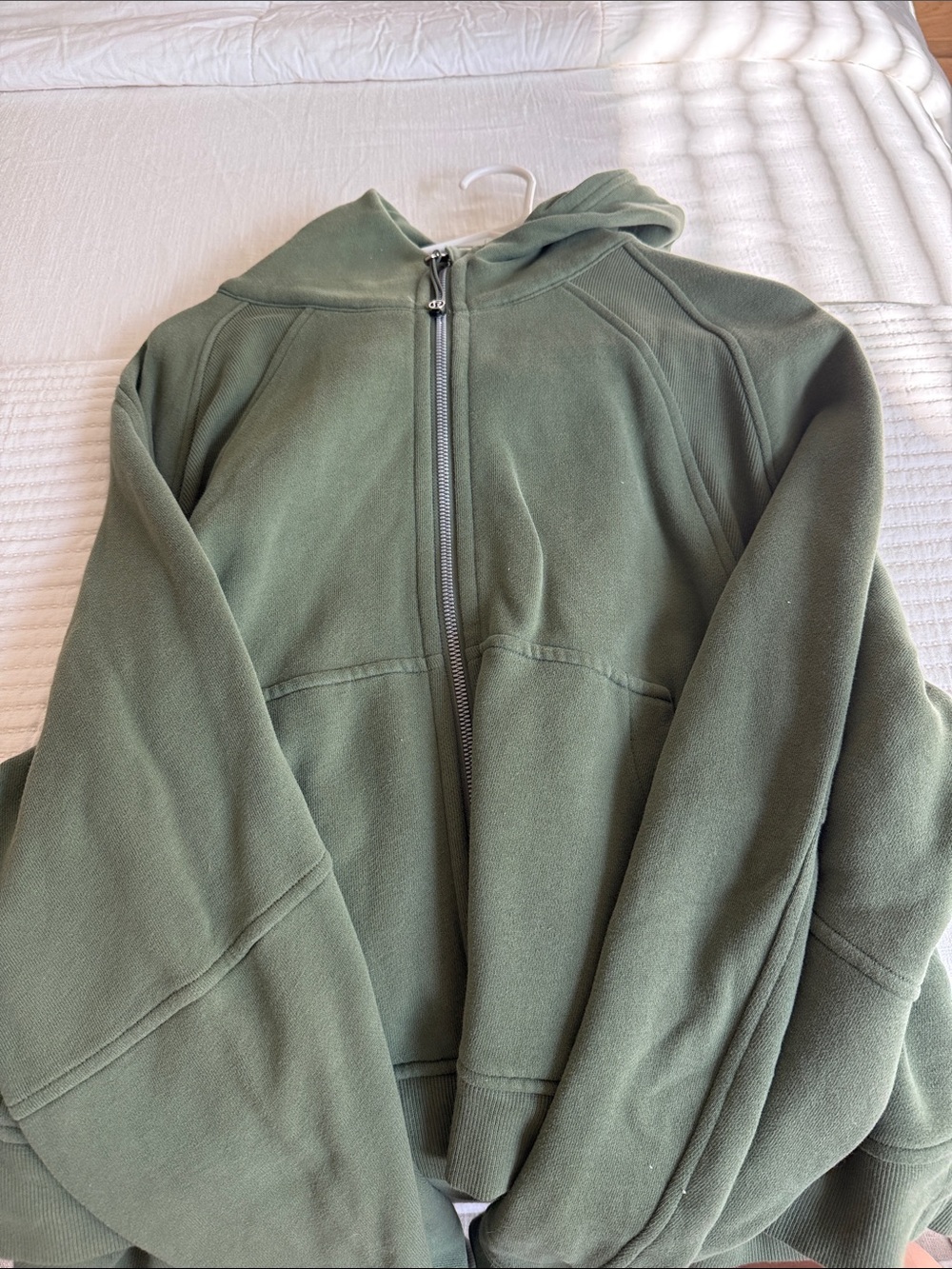 lululemon athletica Olive Green Scuba Zip-Up Hoodie